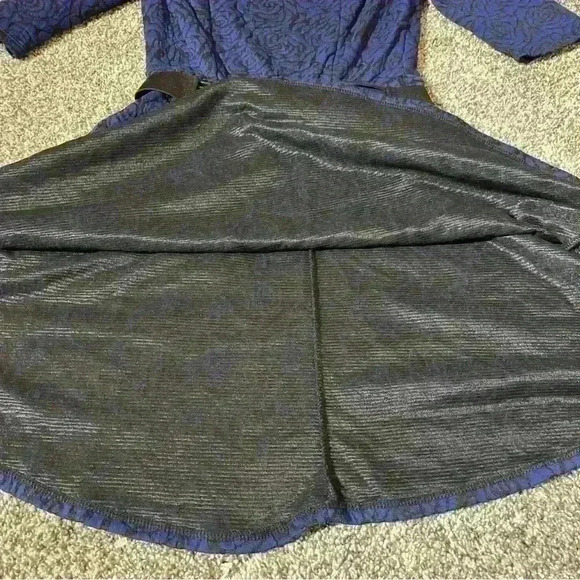 Candie's Juniors Double Knit Rose black and blue Skater Dress size Small - Picture 6 of 11